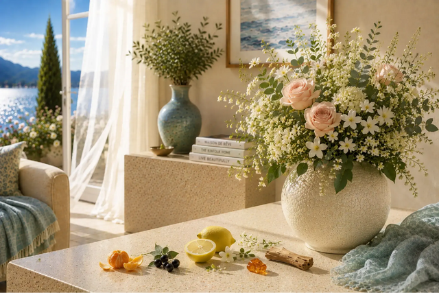 Home Fragrance Blue: A fresh citrus scent with elegant flowers and warm white musk