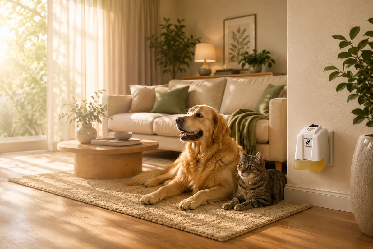Fresh living room with Ambielectric scent diffuser
