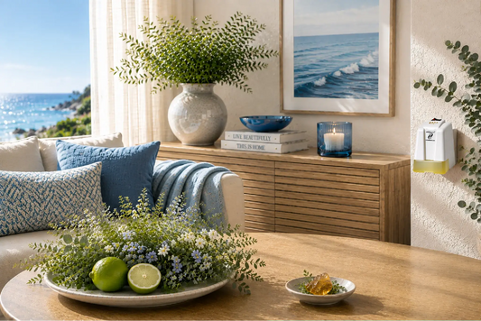 Brisa Azul huisparfum – frisse zeebries met limoen en warme houttonen